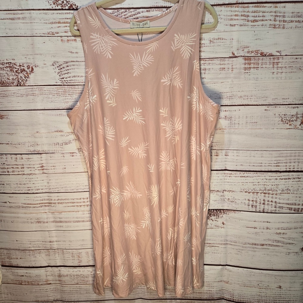 Olive‎ Oak Pink Soft Nightgown Sleeveless Women's 2X NEW w/ Tags! Rose Leaves